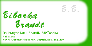 biborka brandt business card